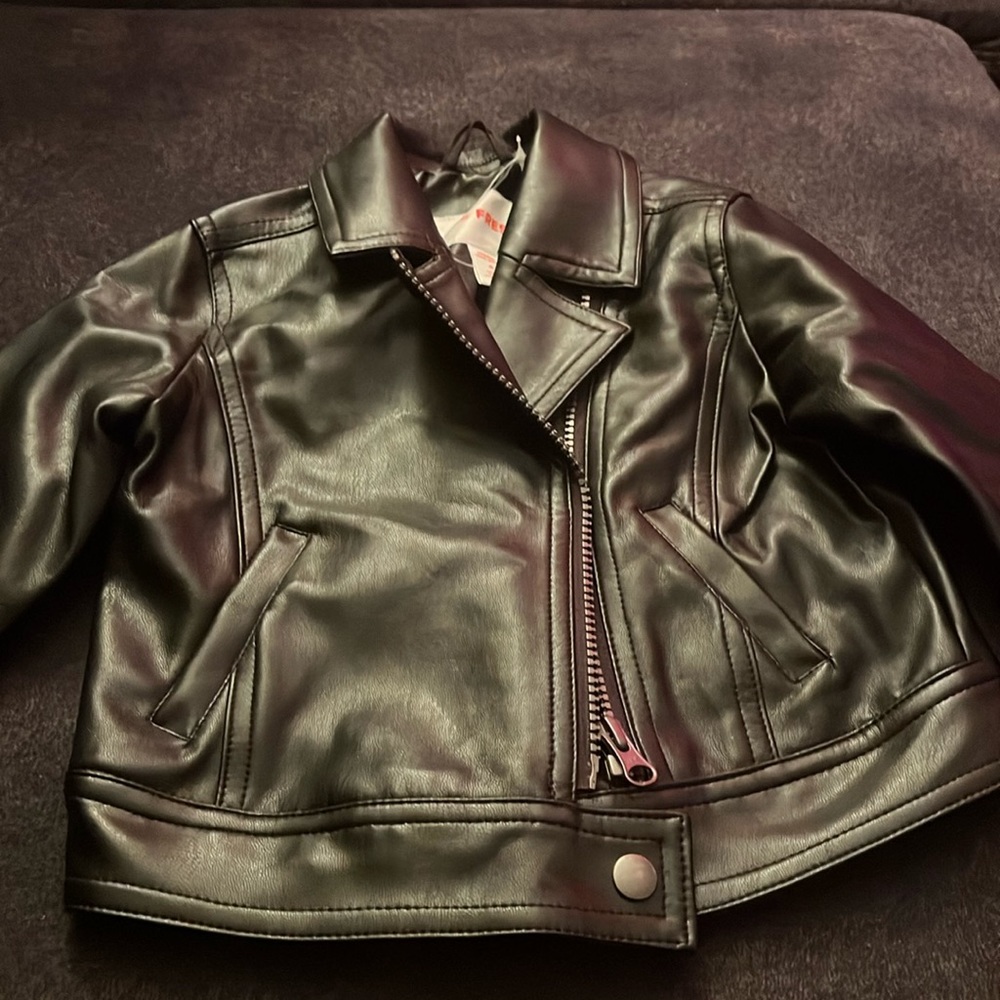 Toddler faux leather jacket size 3